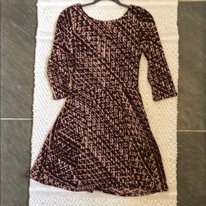Geometric patterned fit and flare dress